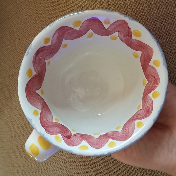 Mackenzie Childs Aalsmeer Ruffled Edge Tea Cup & Saucer Tulip Flowers Pottery - Picture 12 of 14